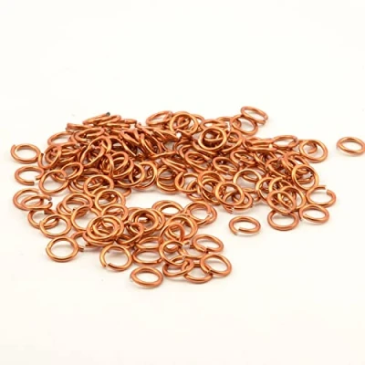 Image of Vaessen Creative Alu Deco jump rings 10mm x135 orange copper,