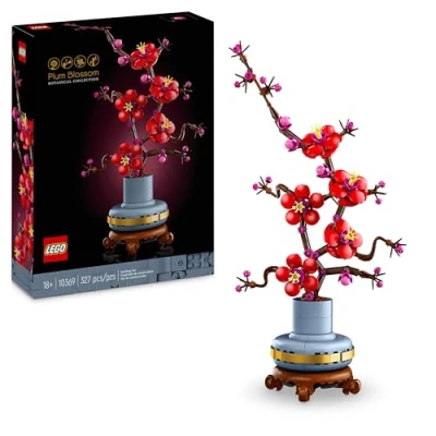 Image of LEGO Icons Plum Blossom Flower Building Set, Faux Plant Model Kit for Adults to Build, Home Office Decor Display Piece, Botanical Collection Gift Women, Men, Her or Him 10369