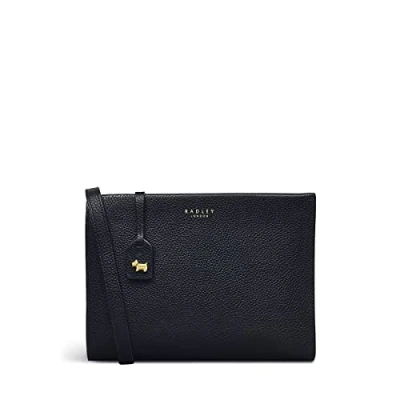 Image of RADLEY London Richmond Mews Small Zip Around Crossbody Handbag for Women, Made from Black Leather, Bag with Adjustable Strap, Back Slip Pocket &amp; Internal Pockets