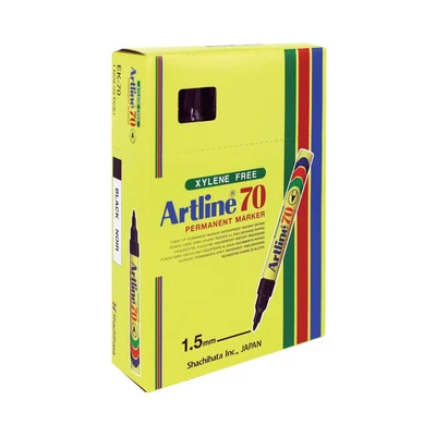 Image of Artline 70 Permanent Marker Xylene free Bullet Tip 1.5mm Line Black Ref A701 [Pack 12]