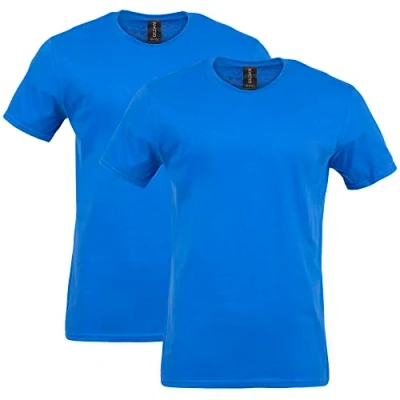 Image of Gildan Unisex&#039;s Softstyle Cotton T Shirt, Style G64000, Multipack, Royal (2 Pack), XXL (Pack of 2)