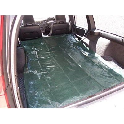Image of XtremeAuto© GREEN, WATERPROOF, 100 DENIER TARPAULIN BOOT LINER WITH STEEL RING EYELETS, FOR: For Audi A1, A2, A3, A4, A5, A6, A7, A8