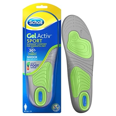 Image of Scholl GelActiv Sport insoles for Women, Pressure Support Running and Sports with Freshsheet Odour protection technology, UK Shoe Size 3.5 7.5, 1 Pair
