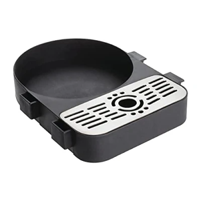 Image of Olympia Drip Tray for 5Ltr Airpot DL164 (Sold Separately), Black &amp; Silver, Size: 40(H) x 260(W) 205(D)mm / 1.5 10.25 8 inch, Removable Steel Tray, Dishwasher Safe, CL049