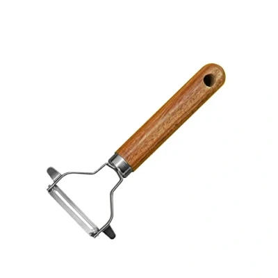 Image of Fackelmann FSC Acacia Y Peeler, Vegetable 17x8x2cm, Brown &amp; Silver