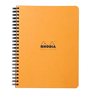 Image of RHODIA 193468C Spiral Notebook (Full Binding) Orange A5+ Ruled 160 Detachable Pages Clairefontaine Paper 80 g/m Soft and Resistant Coated Card Cover Classic