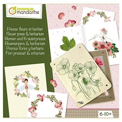 Image of Avenue Mandarine Ref CO175C Creative Box Flower Press and Herbarium Collect &amp; Keep Beautiful Floral Compositions Masking Tape Glue Included, Suitable for Ages 6 10+