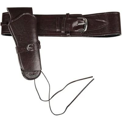 Image of SKYTE® Adult Authentic Cowboy Holster and Belt Costume Accessory Set Perfect for Fancy Dress, Gun Brown