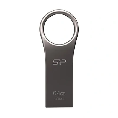 Image of Silicon Power swivel dual flash drive titanium 64 gb