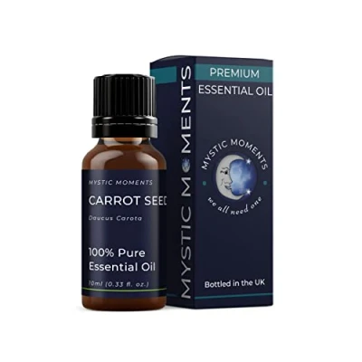 Image of Mystic Moments Carrot Seed Essential Oil 10ml Pure &amp; Natural for Diffusers, Aromatherapy Massage Blends Vegan GMO Free