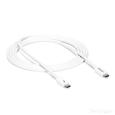 Image of StarTech.com 6.6ft (2m) Passive Thunderbolt 3 Cable, 20Gbps, 100W PD, 4K Video, Compatible with USB4/DP Alt Mode, 4, USB 3.2/Type C (TBLT3MM2MW)