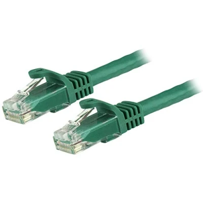 Image of StarTech.com 15m CAT6 Ethernet Cable Green CAT 6 Gigabit Wire 650MHz 100W PoE++ RJ45 UTP Category Network/Patch Cord Snagless w/Strain Relief Fluke Tested UL/TIA Certified (N6PATC15MGN)