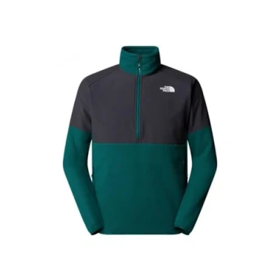 Image of The North Face Glacier Heavyweight 1/2 ZIP Fleece jumper, Men&#039;s, Size: Small, Deep nori/asphalt grey/black