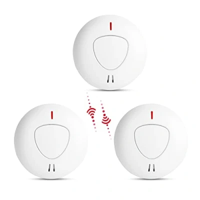 Image of fxo Interlinked Smoke Alarm for Home &amp; Office (Pack of 3) Wireless Optical Detector with 10 Year Tamper Proof Battery Can be used Carbon Monoxide Heat (sold separately)