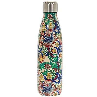Image of William Morris Golden Lily Pattern Metal Drinks Bottle 500ml