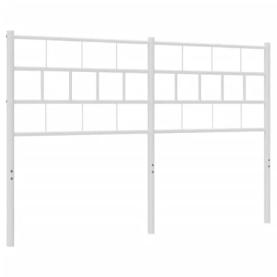 Image of vidaXL Metal Headboard Powder Coated Steel, Tall Bed Header, Perfect Back Support, Stylish Bedroom Decor, White, 140 cm