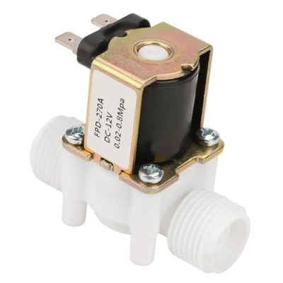 Image of Water Valve Solenoid Electric Plastic Intake N/C Air Closed Inlet Flowing Switch Tools for Dispenser Oil 1/2&quot; DC 12V