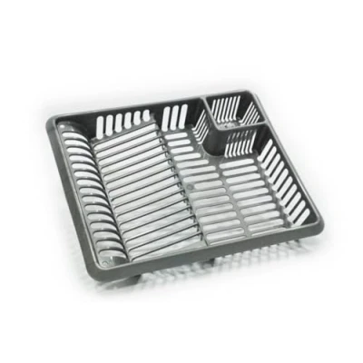 Image of My Bargains Online Shop Grey Plastic Kitchen Cutlery Dish Drainer