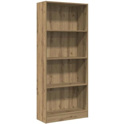 Image of vidaXL Bookcase Bookshelf Rack Storage Cabinet Artisian Oak, 60x24x143 cm, Engineered Wood, for Bedrooms, Living Rooms, Hallways