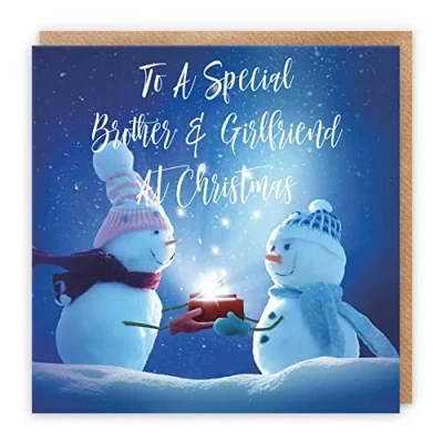 Image of Hunts England Brother And Girlfriend Christmas Card To A Special &amp; At Starry Night Collection Fun