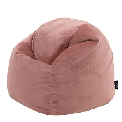 Image of icon Aurora Kids Bean Bag Chair, Dusk Pink, Velvet Seat for Kids, Luxury Children&#039;s Bags Girls and Boys with Filling Included
