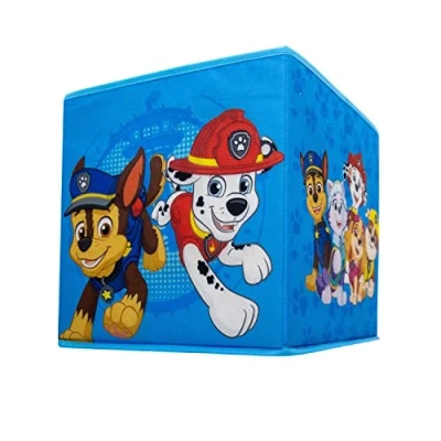Image of Character World Paw Patrol Officially Licensed Storage Boxes 2 Pack Foldable Cubes Tower Design Perfect For Organising Children&#039;s Room, Kids Playroom