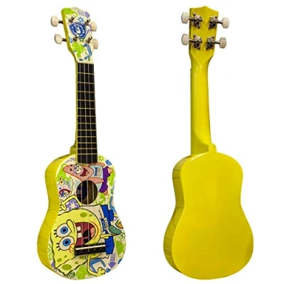 Image of Spongebob Squarepants Soprano Ukulele in Yellow With 4 Nylon Strings