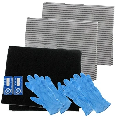 Image of SPARES2GO Cooker Hood Carbon Grease Filter Complete Kit for Rangemaster Kitchen Extractor Fan Vent