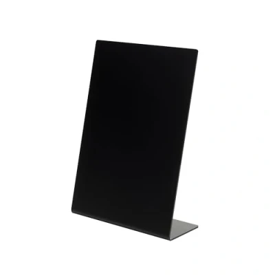 Image of Deflecto A6 Slanted Chalkboard Menu Signage Black Acrylic Display Sign Countertop