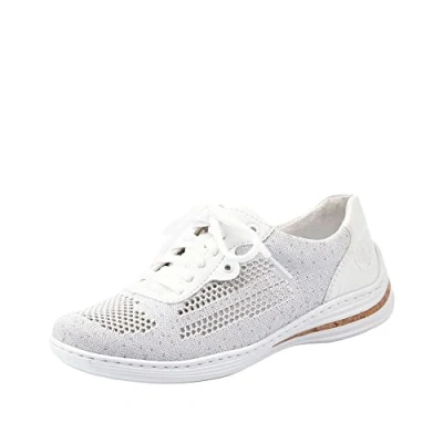 Image of Rieker Women&#039;s Frühjahr/Sommer M3506 Low Top Sneakers, White (White Silver/Weiss 80), 3.5 UK