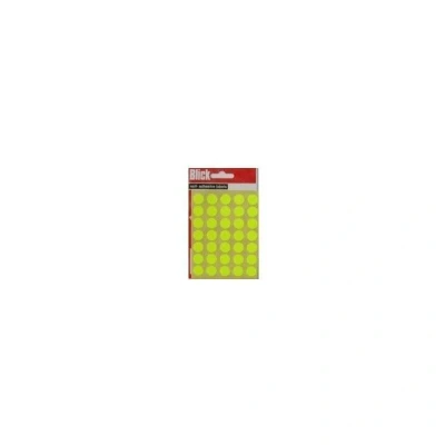 Image of Blick Flourescent Labels In Bags Round 13mm Dia 140 per Bag Yellow (Pack of 2800) RS00475