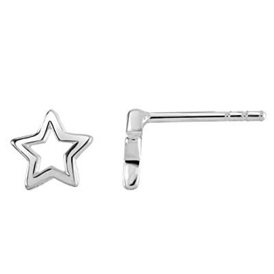 Image of Dew Sterling Silver Open Star Stud Earrings