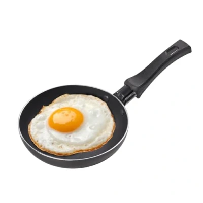 Image of Chef Aid Mini Aluminium Non Stick Coated Frying Pan, Measures 14cm Wide and Ideal for Eggs or Single Servings, Comes with a Heat Resistant Handle, Suitable Gas Electric hobs