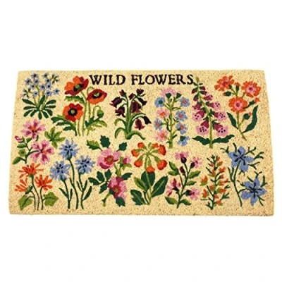 Image of Rex London Wild Flowers Print Non Slip Coir Doormat