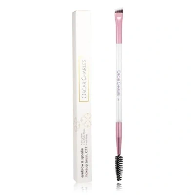 Image of Oscar Charles Eyebrow &amp; Spoolie Makeup Brush Professional, Double Ended with Angled Brow and