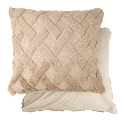 Image of Emma Barclay Nyla Soft Touch Hatch Cushion Cover (Taupe)