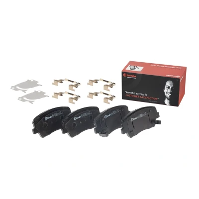 Image of 58101G9A20 Brake pad set BREMBO P 30 119 with acoustic wear warning anti squeak plate accessories KIA: Stinger Hatchback