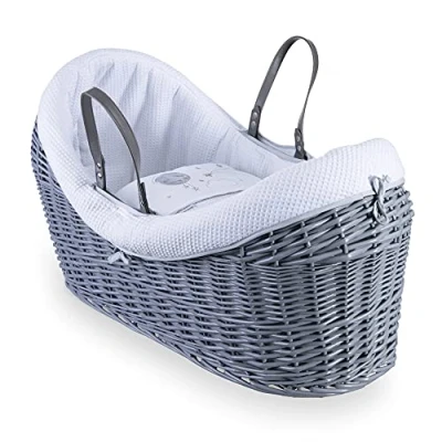Image of Clair de Lune Over The Moon Grey Wrapover Noah Pod Integrated Hood Includes Handles, Coverlet, Padded Liner and Hypoallergenic Mattress Baby Cacoon Suitable from Birth 76 x 29 45 cm (Grey)