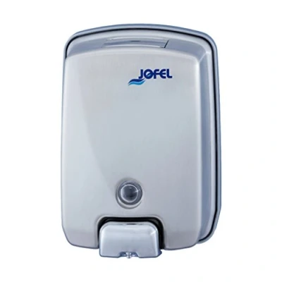 Image of Jofel ac54000 Futura Soap Dispenser, Satin Stainless Steel, Refillable, 1 L