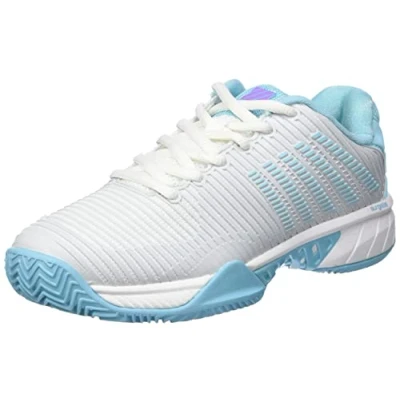 Image of K Swiss Women&#039;s Hypercourt Express 2 Sports Shoe, White Blue, 6 UK