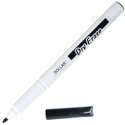 Image of DOLLAR Dry Erase 1 x 1.0mm Medium Tip Black School Office Eco Whiteboard Marker pen Kids Idle Everyday (1 ZOFAX Pen)