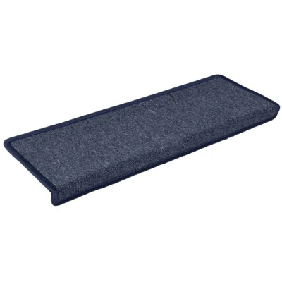 Image of vidaXL Carpet Stair Treads 15 pcs 65x21x4 cm Grey and Blue