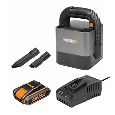 Image of WORX WX030 Cubevac 20V Cordless Compact Vacuum Cleaner with 2.0Ah Battery and Charger Lightweight, Portable Handheld for Home, Car, Office Powerful Suction, Versatile Cleaning