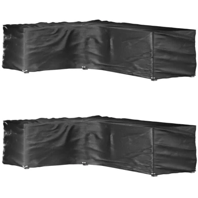Image of vidaXL L Shaped Garden Furniture Covers 2 pcs 16 Eyelets 210x260x80 cm