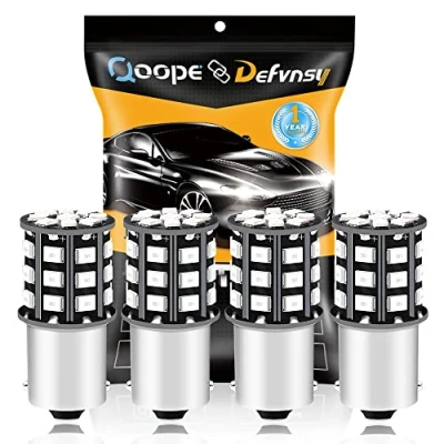 Image of Defvnsy LED Bulb P21W 1156 BA15S, Super Bright Red 12V 24V Bulbs for Brake Light, Stop Tail 33SMD 2835 Replacement 1141 1003 7506 (4 Pack)