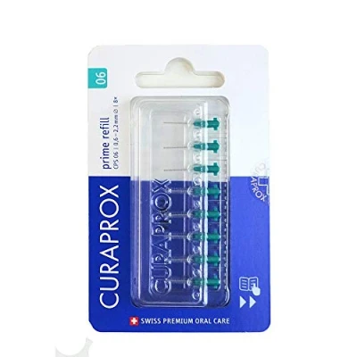 Image of Curaprox Swiss CPS 06 Prime Refill Interdental Brushes 8 Pieces Turquoise