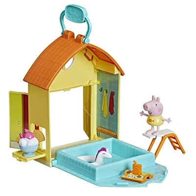 Image of Peppa Pig Peppa’s Adventures Swimming Pool Fun Playset Preschool Toy, Includes 1 Figure and 4 Accessories, F2194