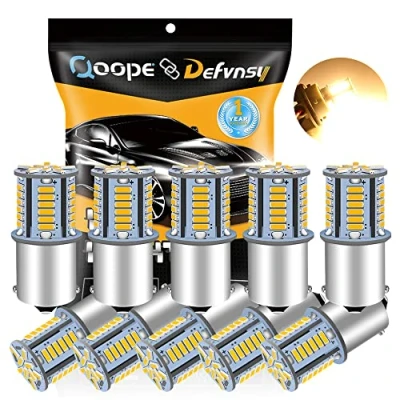 Image of Defvnsy 1156 BA15S P21W LED Bulb 12V 2.2W 500LM Super Bright Warm White Interior Bulbs for RV Boat Yard Trailer, 4014 39SMD 1141 1003 7506 Light Replacement (10 Pack)