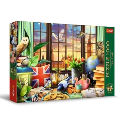 Image of Trefl 10847 Premium Plus Quality Tea Time Puzzle British Tradition 1000 Pieces, Series of Painted Nostalgic Images, Perfectly Matching Tiles, for Adults and Children from 12 Years, Multicolour