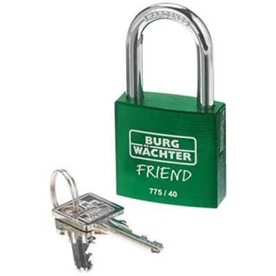 Image of BURG WÄCHTER Cylinder Padlock 775 40 Friend 35 Green, Aluminium, Green